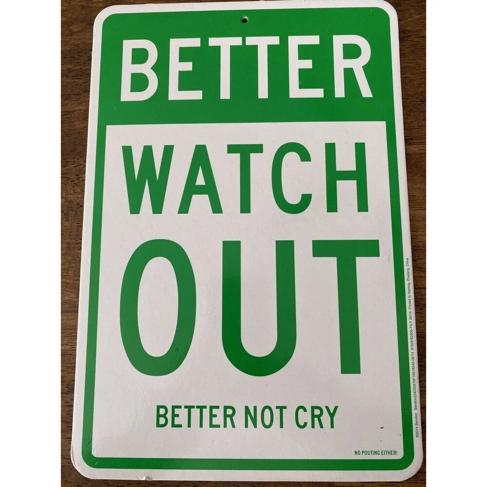 Funny Christmas Humor Parking Sign Cardboard 8.5”x 12.5” Reversible 2 Sided